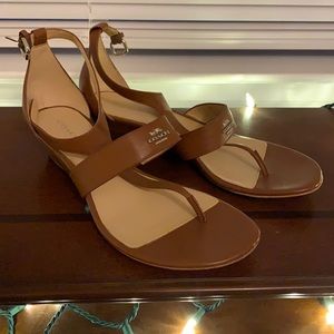 Brown Coach sandals. Size 9